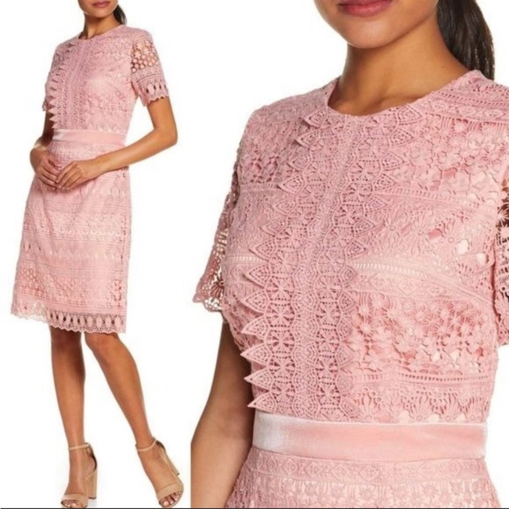 Rachel Parcell Pink lace dress size small